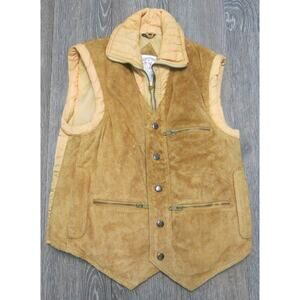 VINTAGE Scotts Grey Ltd Leather Suede Vest Size 36 1970's Western Equestrian